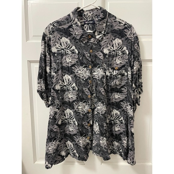 Puritan Other - Men's 2XL Puritan Button Up Tropical Hibiscus Short Sleeve Shirt